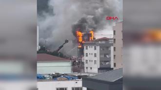 Ataşehir'de 4 katlı iş yerinde yangın
