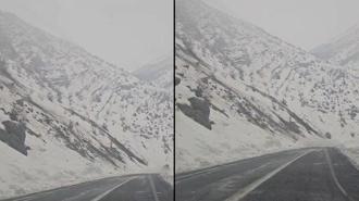 Kopan dev kaya parçası yola düştü; o anlar kamerada