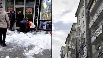 Ağrı’da çatıdan akan kar kütlesinin altında kalıp, yaralandı