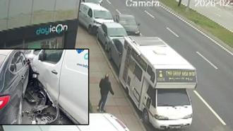 Avcılar'da alkollü sürücünün 4 araca çarptığı kaza kamerada