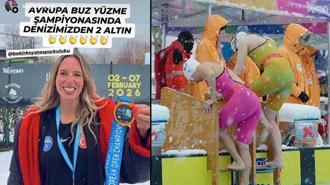 Türkiye’nin İlk Türk Kadın Buz Yüzücüsü Deniz Kayadelen’den Avrupa Şampiyonası’nda çifte altın