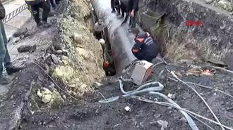 İSKİ'nin çalışması sırasında kayan toprağın altında kalan işçi kurtarıldı