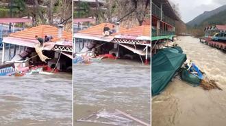 Antalya'da kuvvetli yağış 6 ilçede hasara neden oldu, mahsur kalan hayvanlar kurtarıldı