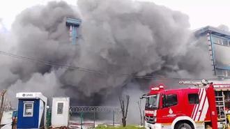 Silivri’de kauçuk fabrikasında yangın