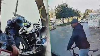 Bisikletle gelip, yolcu minibüsündeki 4 bin TL'yi çaldı