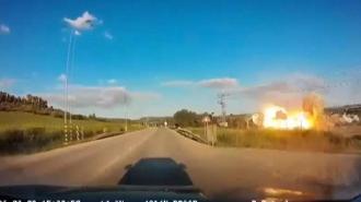 İsrail'e ait uydu iletişim merkezine yönelik füze saldırısının görüntüleri ortaya çıktı