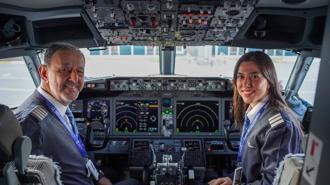 42 yıllık pilot son uçuşunda kokpiti, ilk seferine çıkan kızıyla paylaştı