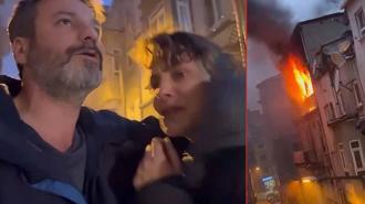 Beyoğlu’nda daire alev alev yandı; oyuncu Umut Özkan son anda kurtuldu