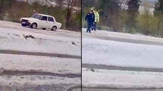 Muğla'da dolu yağışı