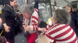 Bursa'da belediye otobüsündeki 'yer' kavgası kamerada