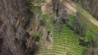 Yol olmayan eve çelik tel üzerinde tehlikeli yolculuk