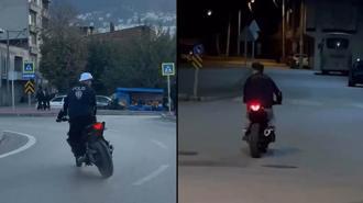 Polis yeleği giyip, plakasız motosiklet ile drift atan sürücüye 365 bin lira ceza