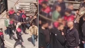 İsrail Konsolosluğu önündeki çatışmada şüphelilerden birinin yakalandığı anlar kamerada