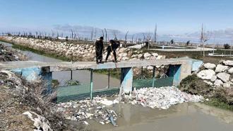 İnci kefalinin göç yolunda 2 ton atık temizlendi