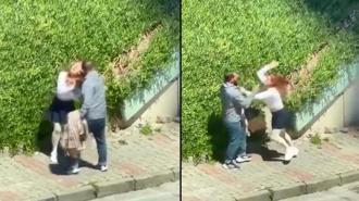 Maltepe’de tartıştığı kadını sokak ortasında yumruklayarak darbetti