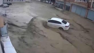 Samsun Havza’daki selin ilk anları kamerada
