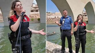 Batman polisi, Hasankeyf’in tarihi dokusu ile müziği buluşturdu