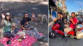 Tek motosiklet ve 2 köpekle 28 aydır karış karış Türkiye'yi geziyorlar