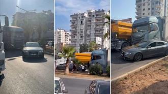 Tartıştığı sürücünün otomobiline TIR ile çarptı