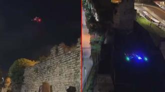 Fatih’te açık alanda alkol içenlere polis dronundan uyarı