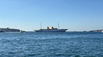 TCG Savarona gemisi Dolmabahçe’de