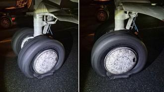 İstanbul Havalimanı'nda 2 lastiği patlayan uçağın pilotu taksi yolunda bekledi