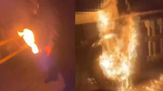 Arnavutköy'de aracı ateşe veren 2 şüpheli yakalandı