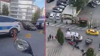 Sarıyer'de dubalara çarpan otomobil takla attı
