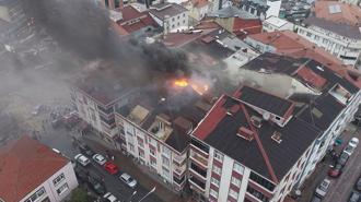Arnavutköy'de 5 katlı binada çıkan yangın söndürüldü