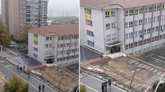 Sultangazi'de okulun istinat duvarı çöktü