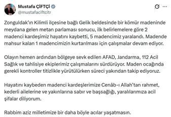 Maden ocağında grizu patlaması; 3 ölü, 5 yaralı