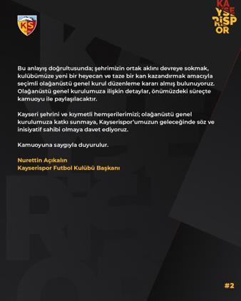 Zecorner Kayserispor’da olağanüstü kongre kararı