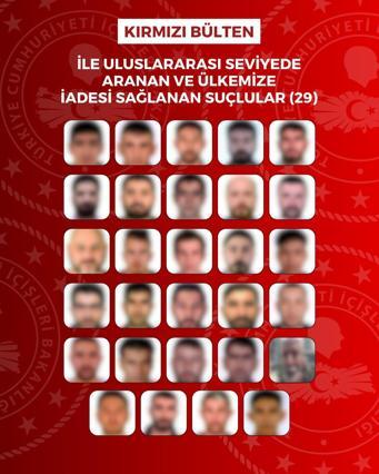 Kırmızı bültenle ve ulusal seviyede aranan 76 suçlu, Türkiyeye iade edildi
