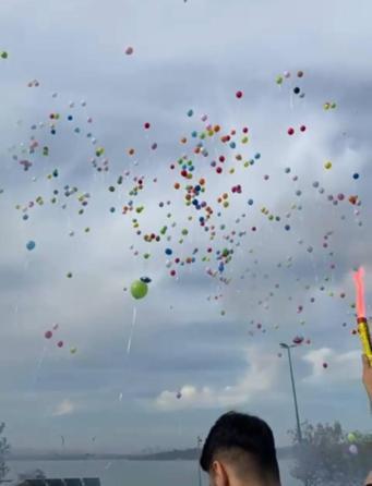 Küçükçekmece’de lösemiyi yenen Fenerbahçeli çocuk yüzlerce kişiyle balon uçurdu