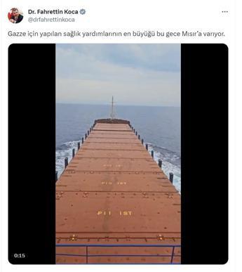 Bakan Koca: Sağlık yardımları bu gece Mısıra varıyor