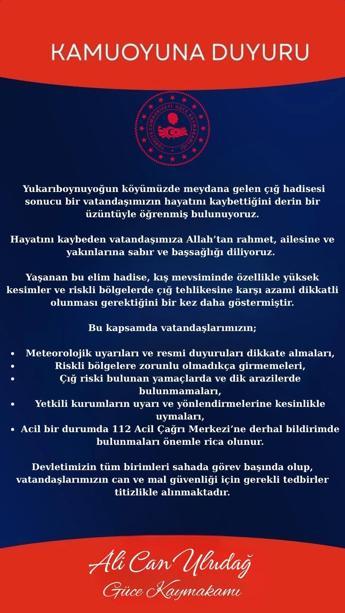 Giresun’da hayvanlarını otlatan çoban, çığ altında yaşamını yitirdi