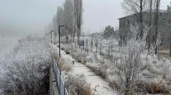 Ardahan’da sis ve kırağı etkili oldu
