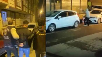 Sancaktepe'de 16 yaşındaki şüphelinin iş yeri kurşunladığı anlar kamerada