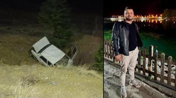 Domuza çarpan otomobil, şarampole yuvarlandı; 1 ölü