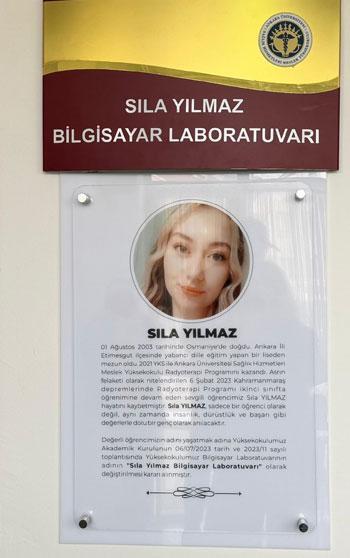 Depremde ölen Sıla'nın adı, okulunda yaşatılacak