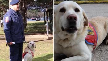 Jandarmanın iz takip köpeği ‘Medyum’ törenle emekliye ayrıldı
