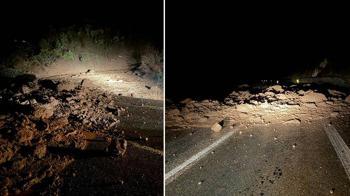 Bolu'da yağmur heyelana neden oldu, ilçe yolu ulaşıma kapandı