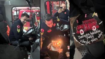 İtfaiyenin baş şoförüne endişelendiren doğum günü kutlaması