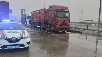Edirne'de taşıma sınırını aşan 2 kamyon sürücüsüne 159 bin lira ceza