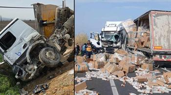 Manisa’da TIR, otomobil ve kamyonla çarpıştı: 5 yaralı