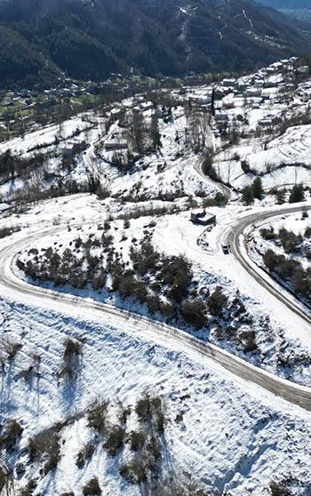 Küre Dağları Milli Parkı'nda kar manzarası