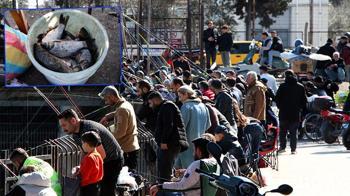 Adana'da av yasağının başladığı gün oltacıların köprüdeki yoğunluğu Galata'yı andırdı