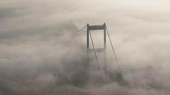 Sis içinde kalan Fatih Sultan Mehmet Köprüsü havadan görüntülendi