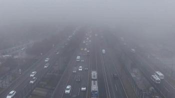 Haliç'te etkili olan sis havadan görüntülendi