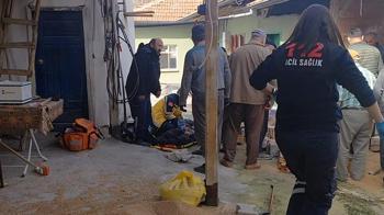 Depoda duvar çöktü; dengesini kaybedince elini makineye kaptıran Melih'in parmakları koptu